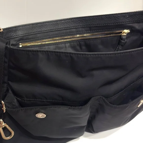 TORY BURCH Thea Black Nylon Pebble Leather Bag - Picture 13 of 13